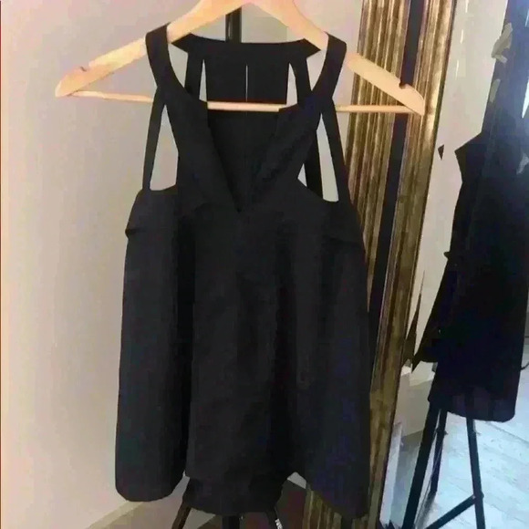 Naked Zebra Tops - Black cut out tank top